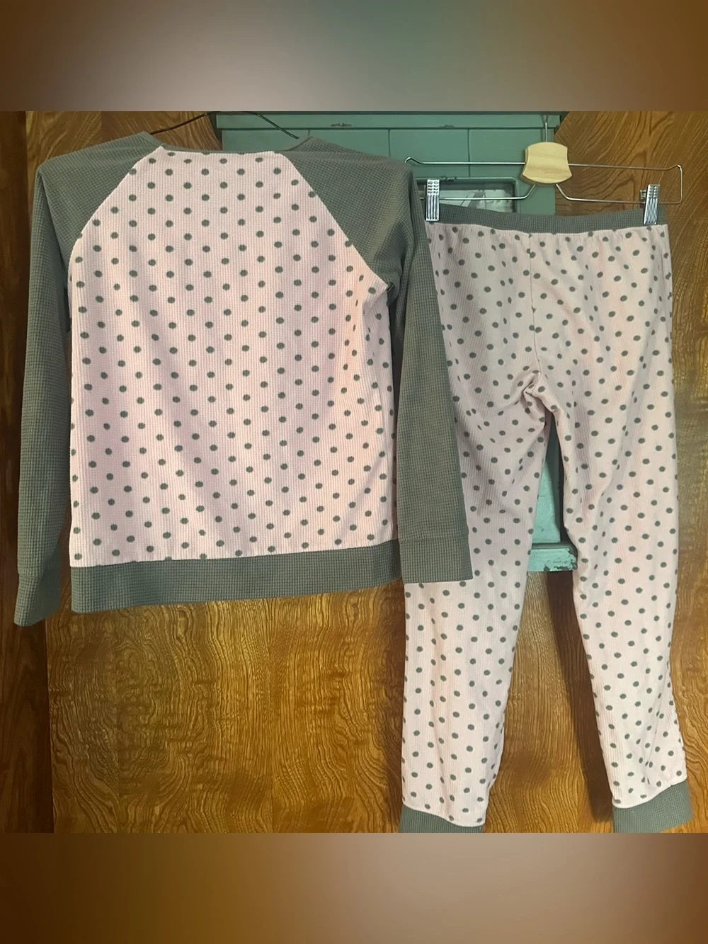 Justice Pink & Olive Polka Dot Pajama Set - Peace Love & Sleep